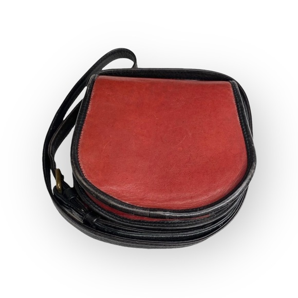 Vintage: Boots ‘n Bags ❁ Accordion Mini Crossbody Saddle Bag ❁ Brick Red Leather - Picture 7 of 16